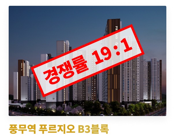 푸르지오 경쟁률 19:1